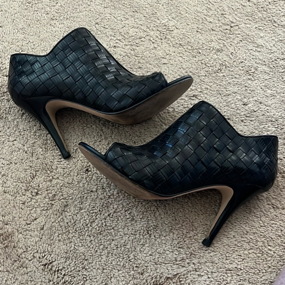 Cole Haan Nike Air Black Woven Heeled Ankle Booties